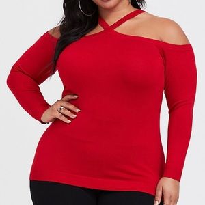 Torrid | Halter Knit Sweater Cold Shoulder Cutouts